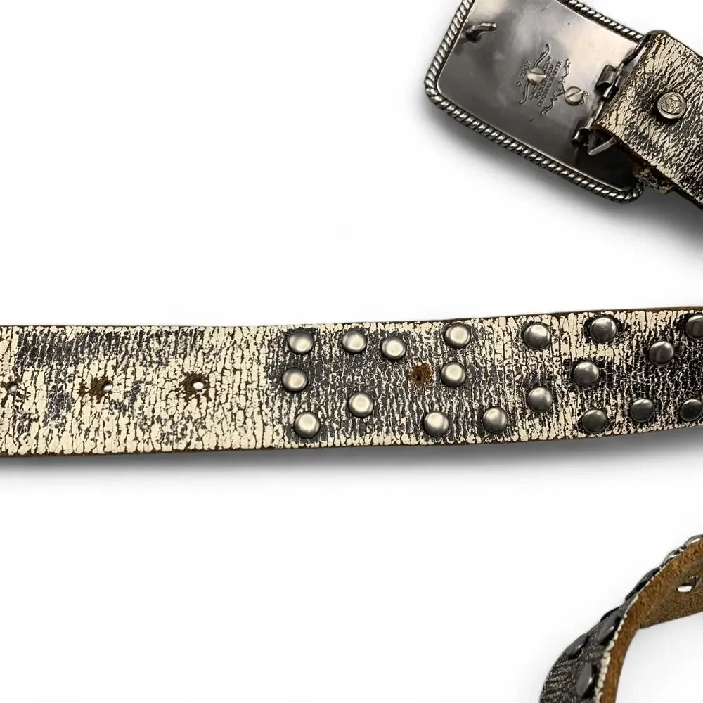 Ariat Limited Ed Size 36 Belt 1997 Buckle Rhinestone Studded Leather Weathered